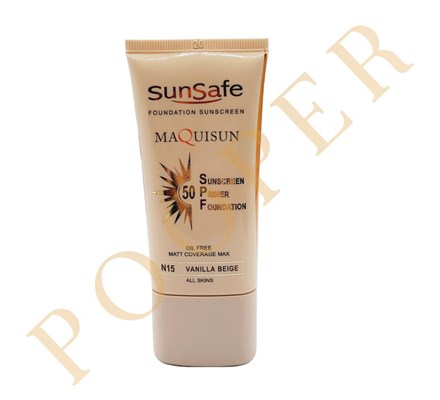 ضدآفتاب کرم پودری فاقد چربی سان سیف بژ وانیلی N15 SPF50