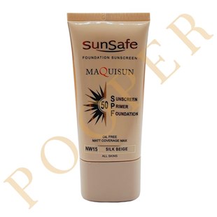 ضدآفتاب کرم پودری فاقد چربی سان سیف بژ ابریشمی NW15 SPF50